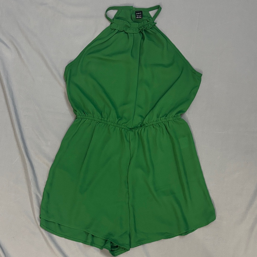 SHEIN Emerald Green Halter Jumpsuit